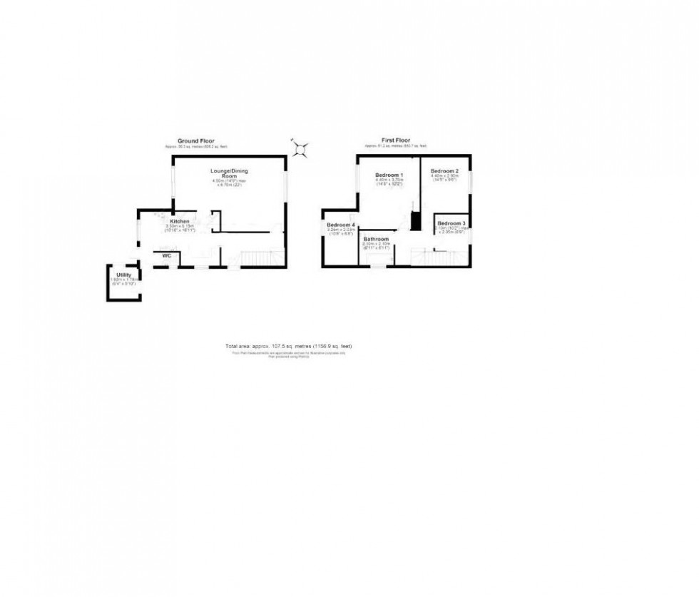 Floorplan for Hillside Avenue, Borehamwood