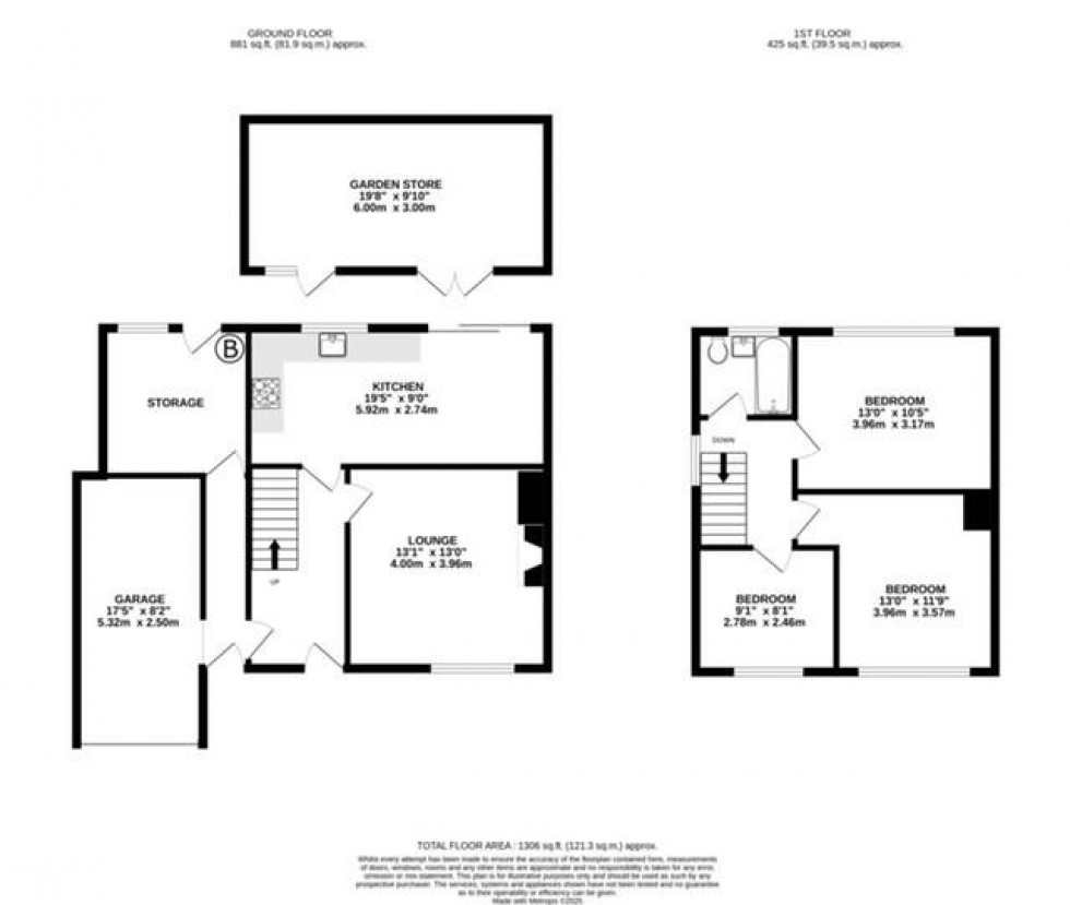 Floorplan for Stevenage Crescent, Borehamwood