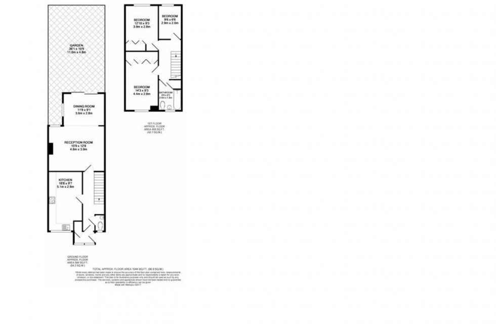 Floorplan for Byron Avenue, Borehamwood