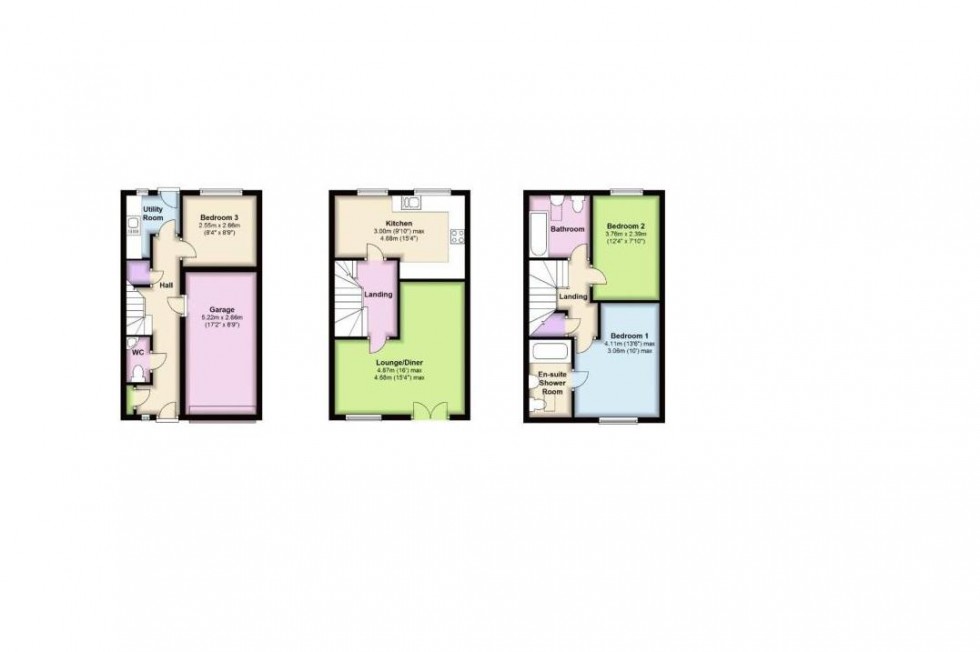 Floorplan for Coleridge Way, Borehamwood