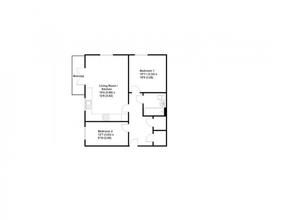 Floorplan for Mills Court,Todd Close, Borehamwood