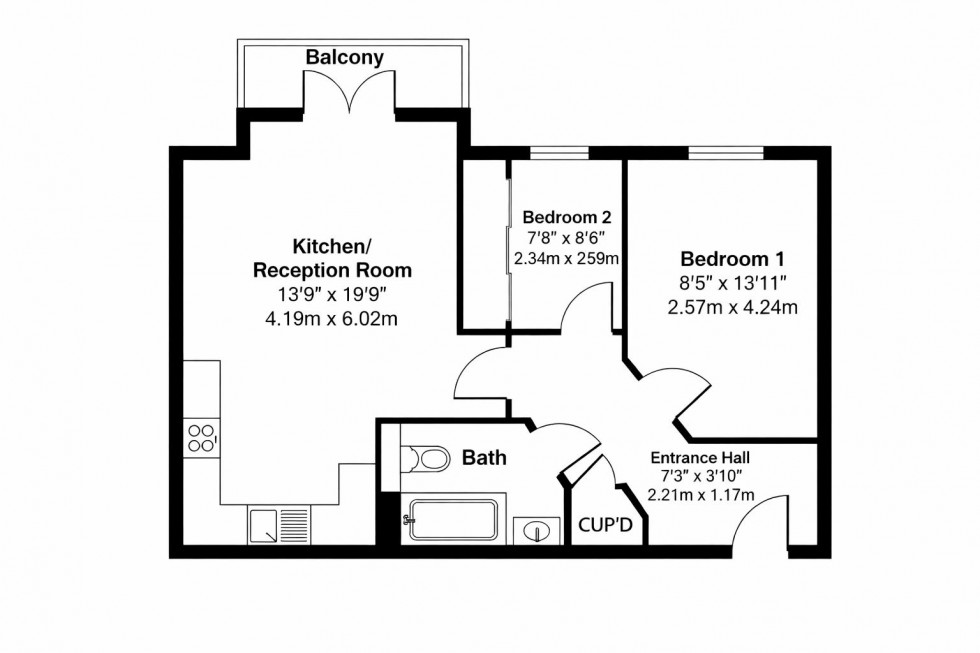 Floorplan for Taylor Court,Todd Close, Borehamwood
