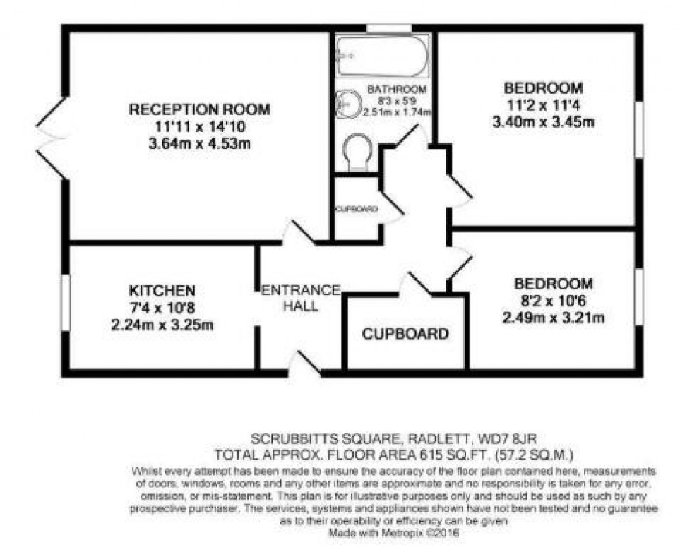 Floorplan for Scrubbitts Square, Radlett