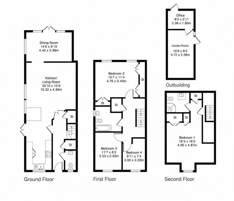 Floorplan for Hampton Close, Borehamwood