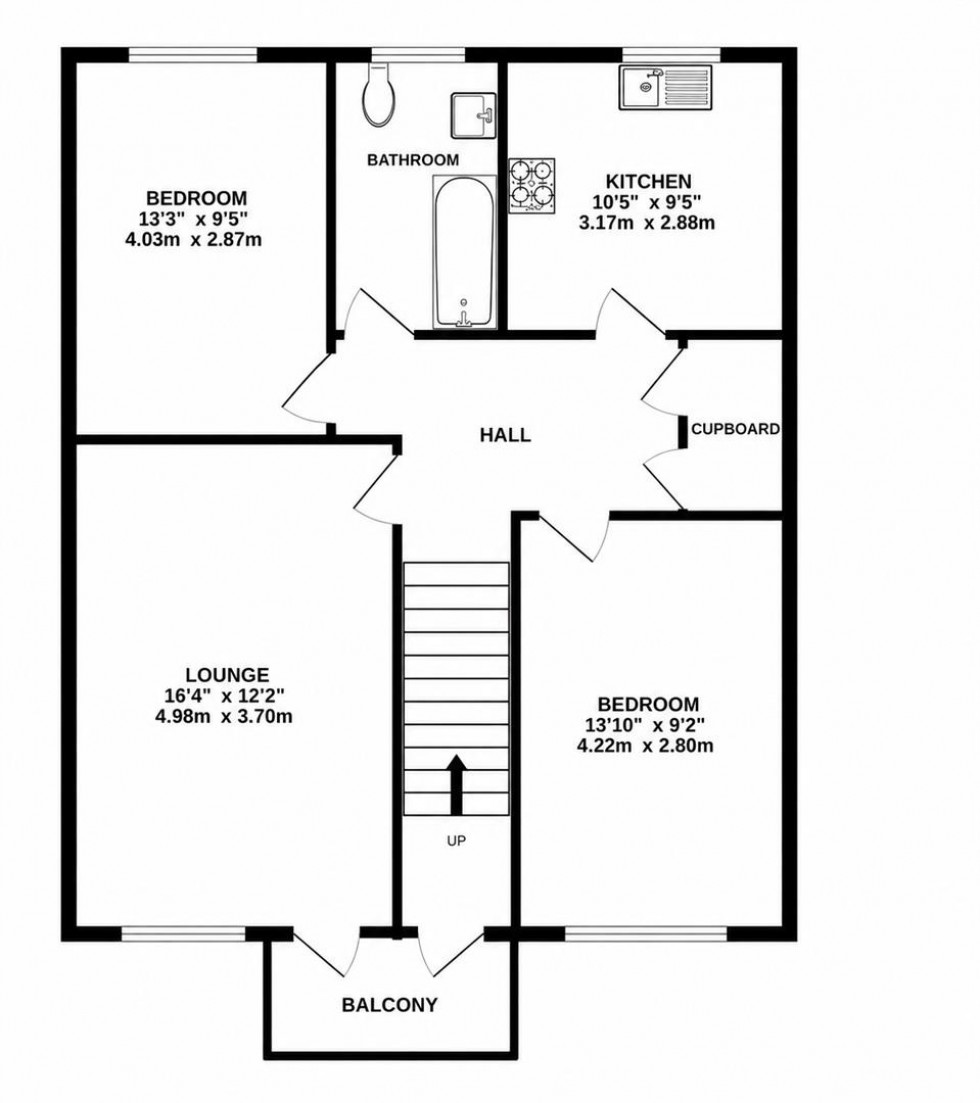 Floorplan for Fairway House,Eldon Avenue, Borehamwood